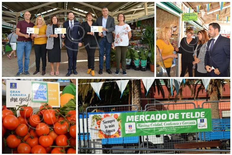 Héctor Suárez, Carmen Hernández, Servando González y Minerva Alonso comprobaron este jueves la buena acogida de los comerciantes y clientes a esta iniciativa (Foto TA)